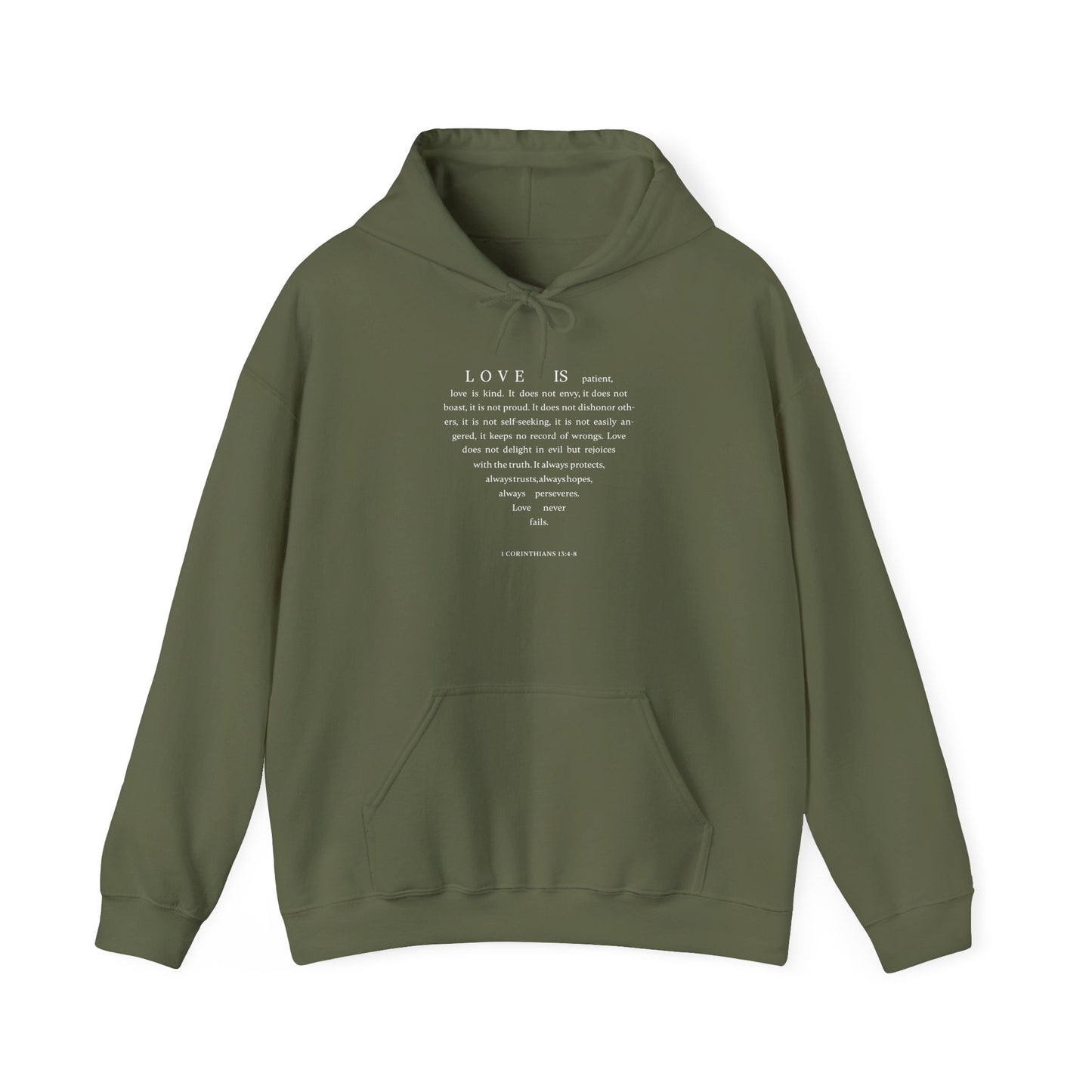 1 Corinthians 13:4-8 Hooded Sweatshirt