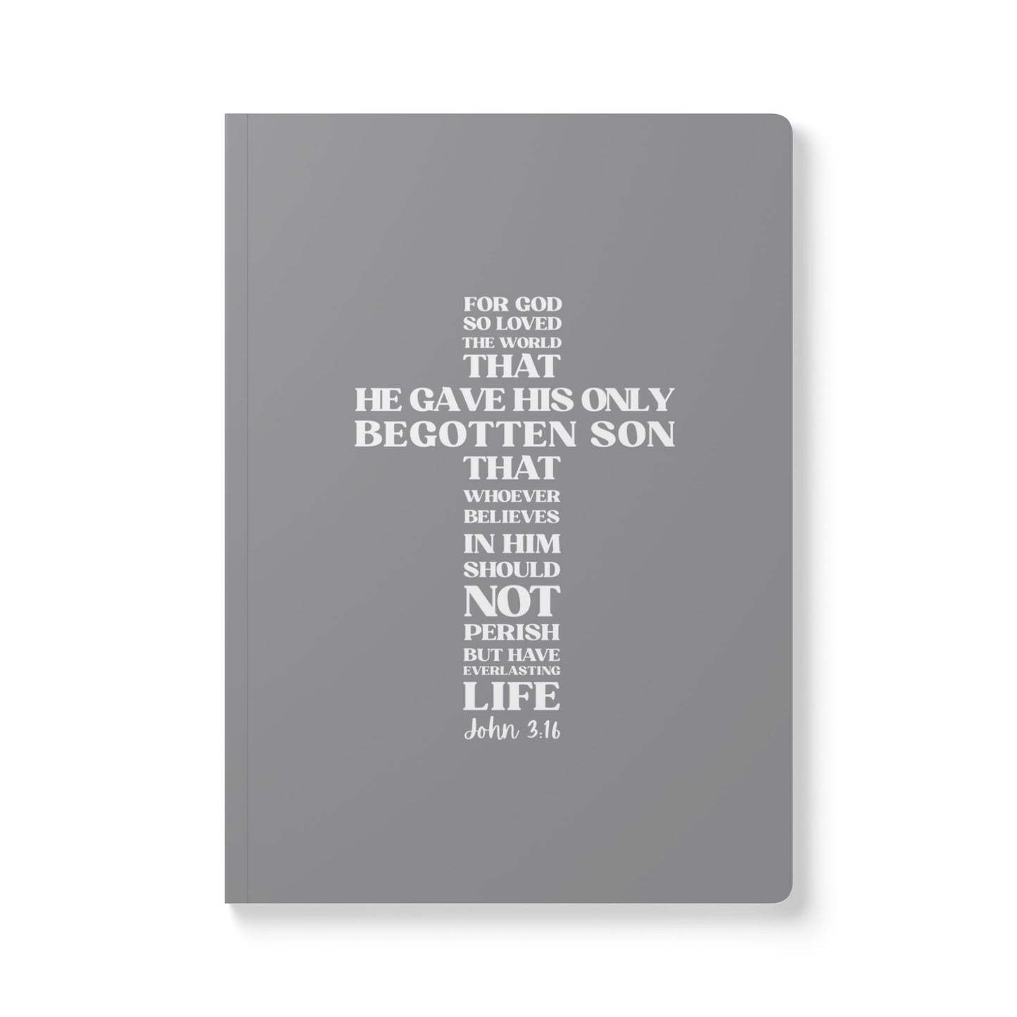 John 3:16 Soft Cover Grey Journal