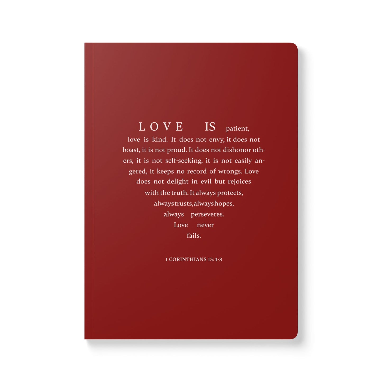 1 Corinthians 13:4-8 Soft Cover Red Journal