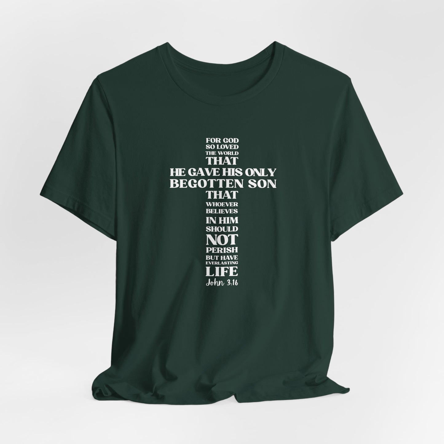 John 3:16 T-Shirt — Bella Canvas 3001 Soft Cotton Crew