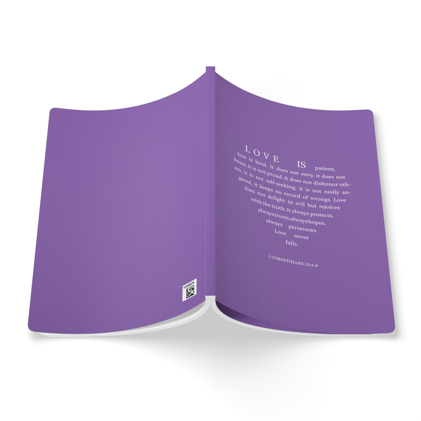1 Corinthians 13:4-8 Soft Cover Light Purple Journal