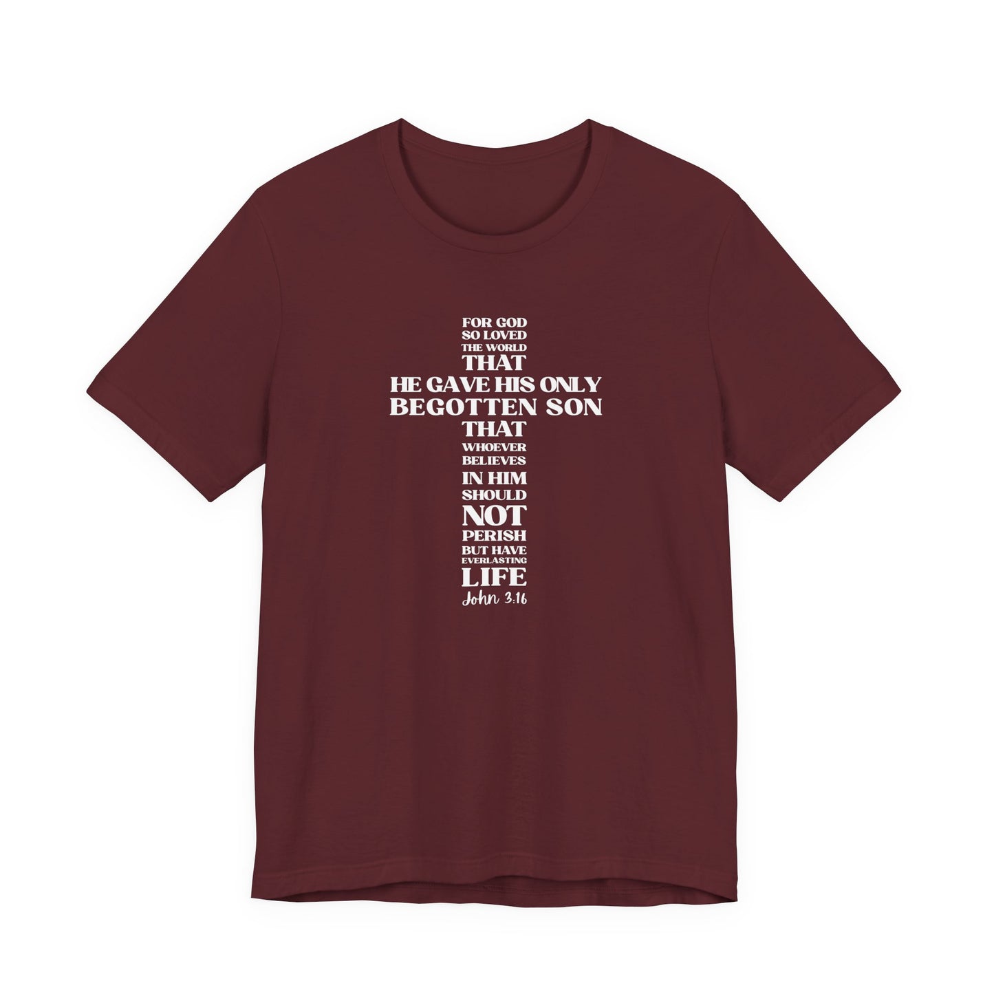 John 3:16 T-Shirt — Bella Canvas 3001 Soft Cotton Crew