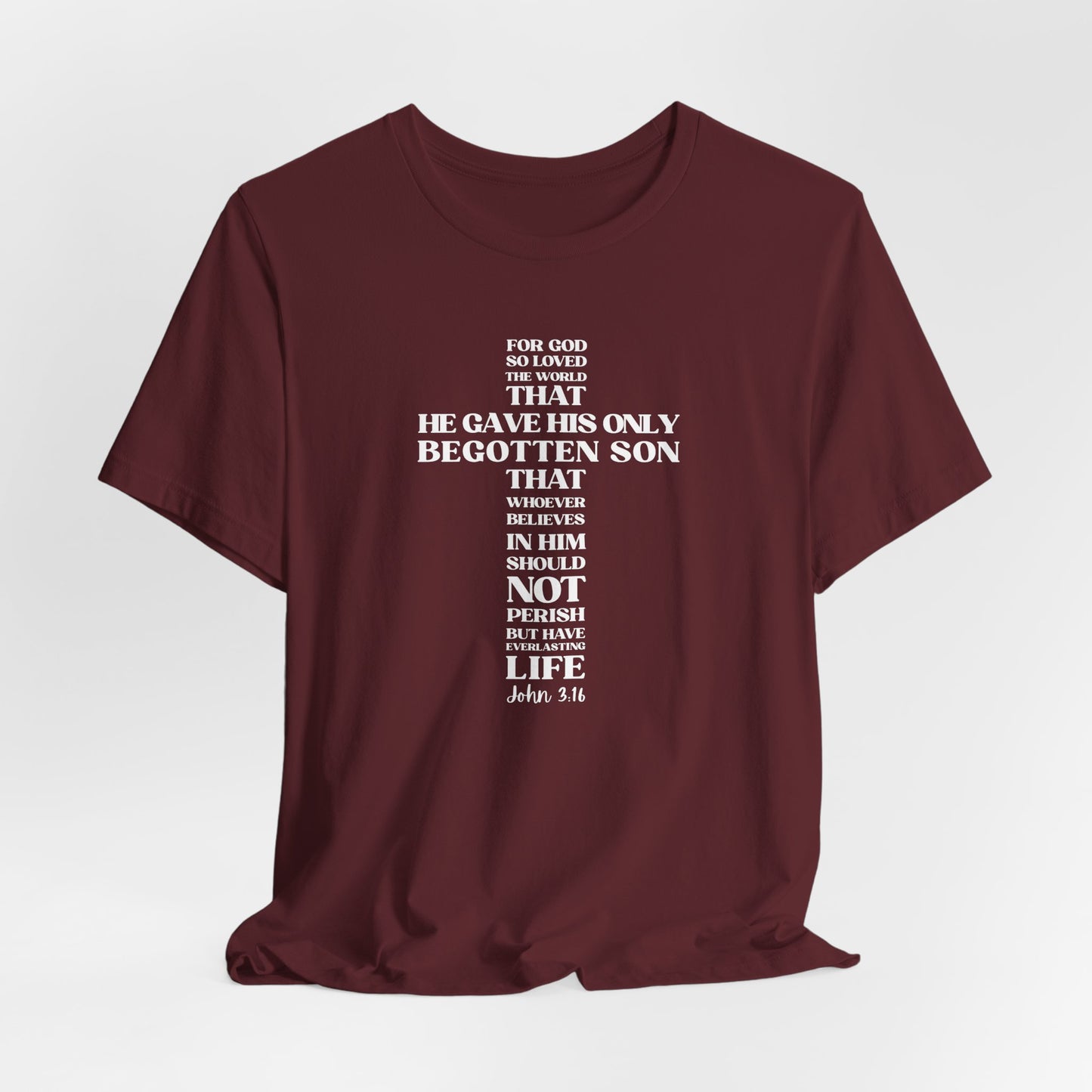 John 3:16 T-Shirt — Bella Canvas 3001 Soft Cotton Crew