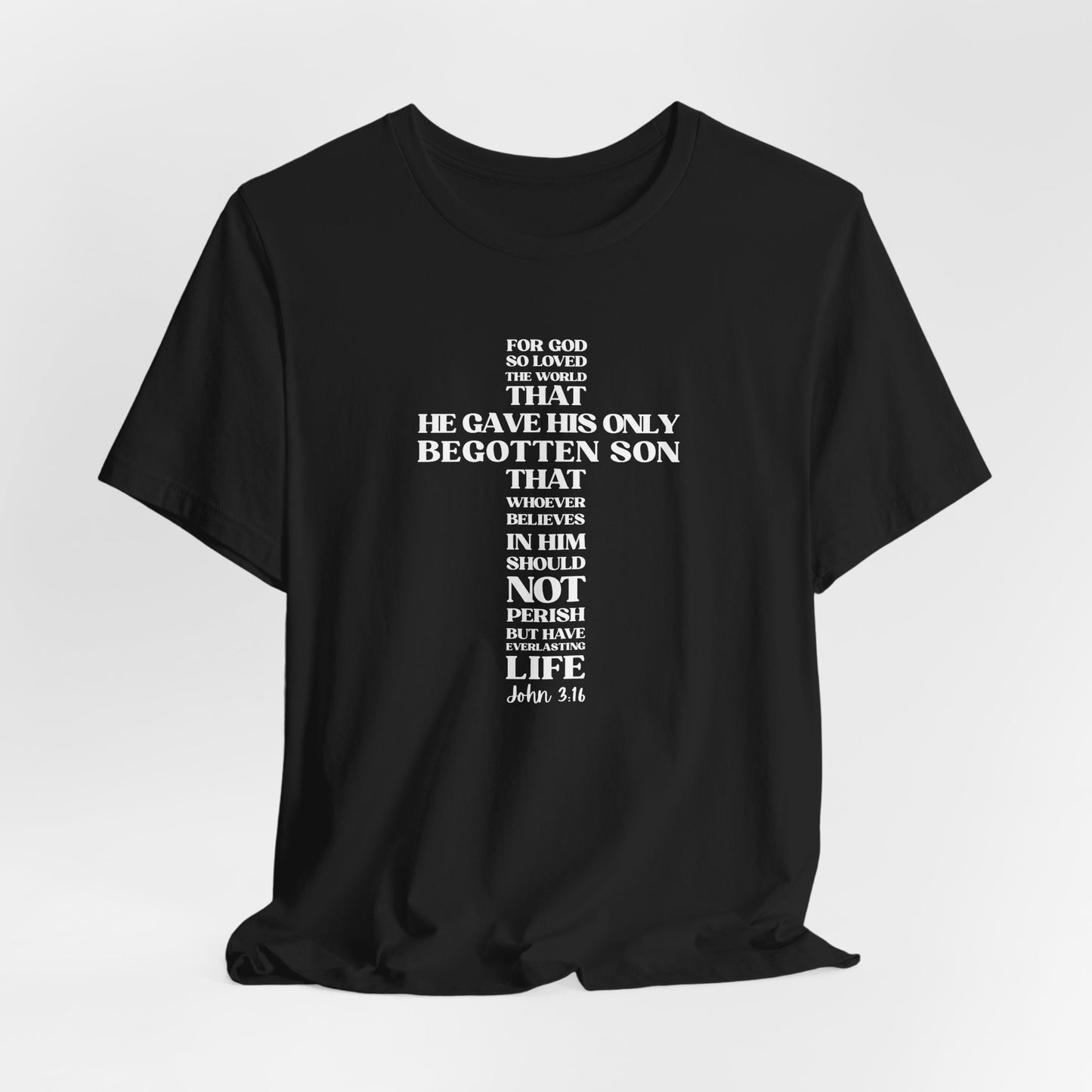 John 3:16 T-Shirt — Bella Canvas 3001 Soft Cotton Crew