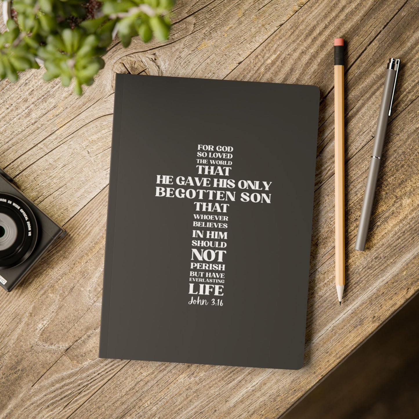 John 3:16 Soft Cover Soft Black Journal