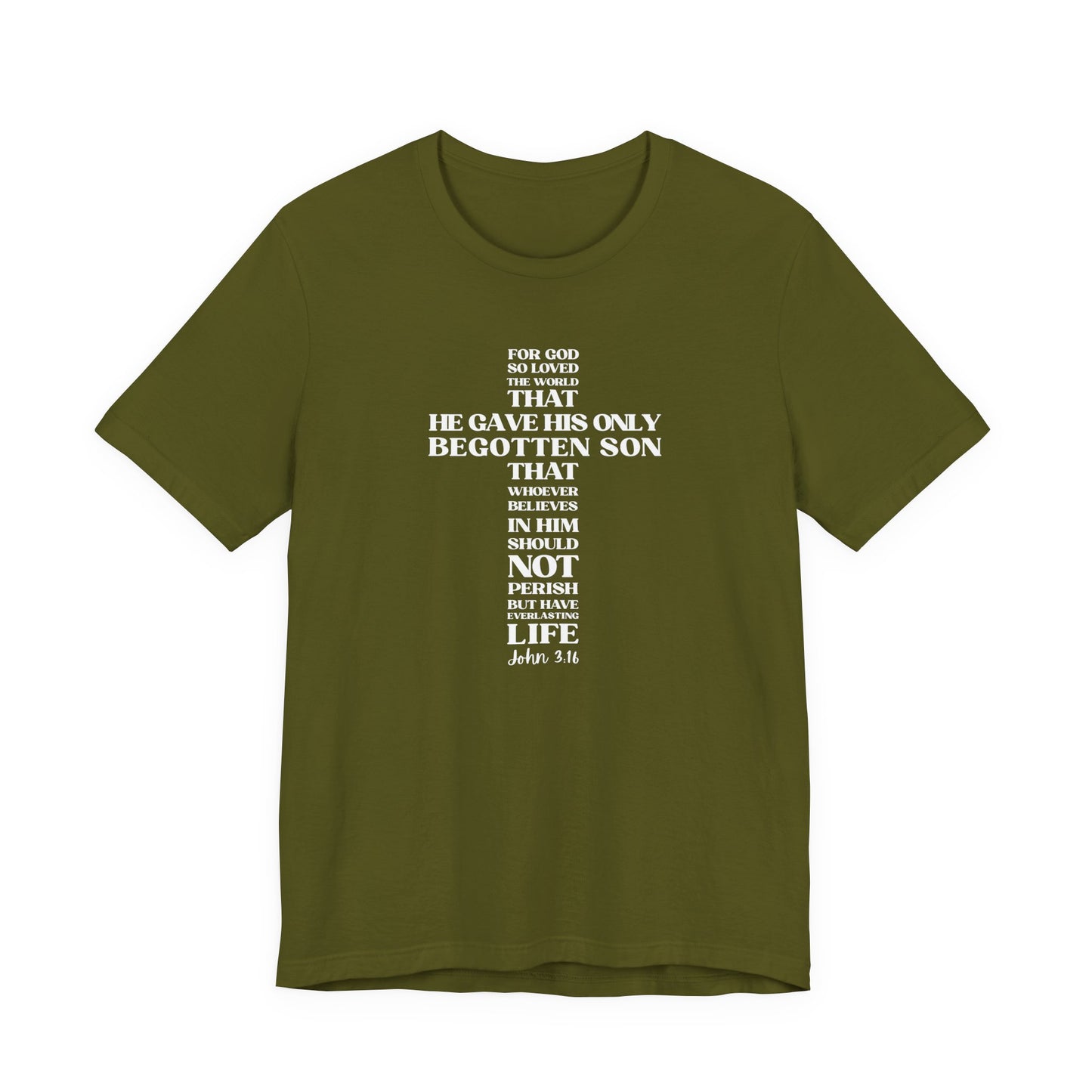John 3:16 T-Shirt — Bella Canvas 3001 Soft Cotton Crew