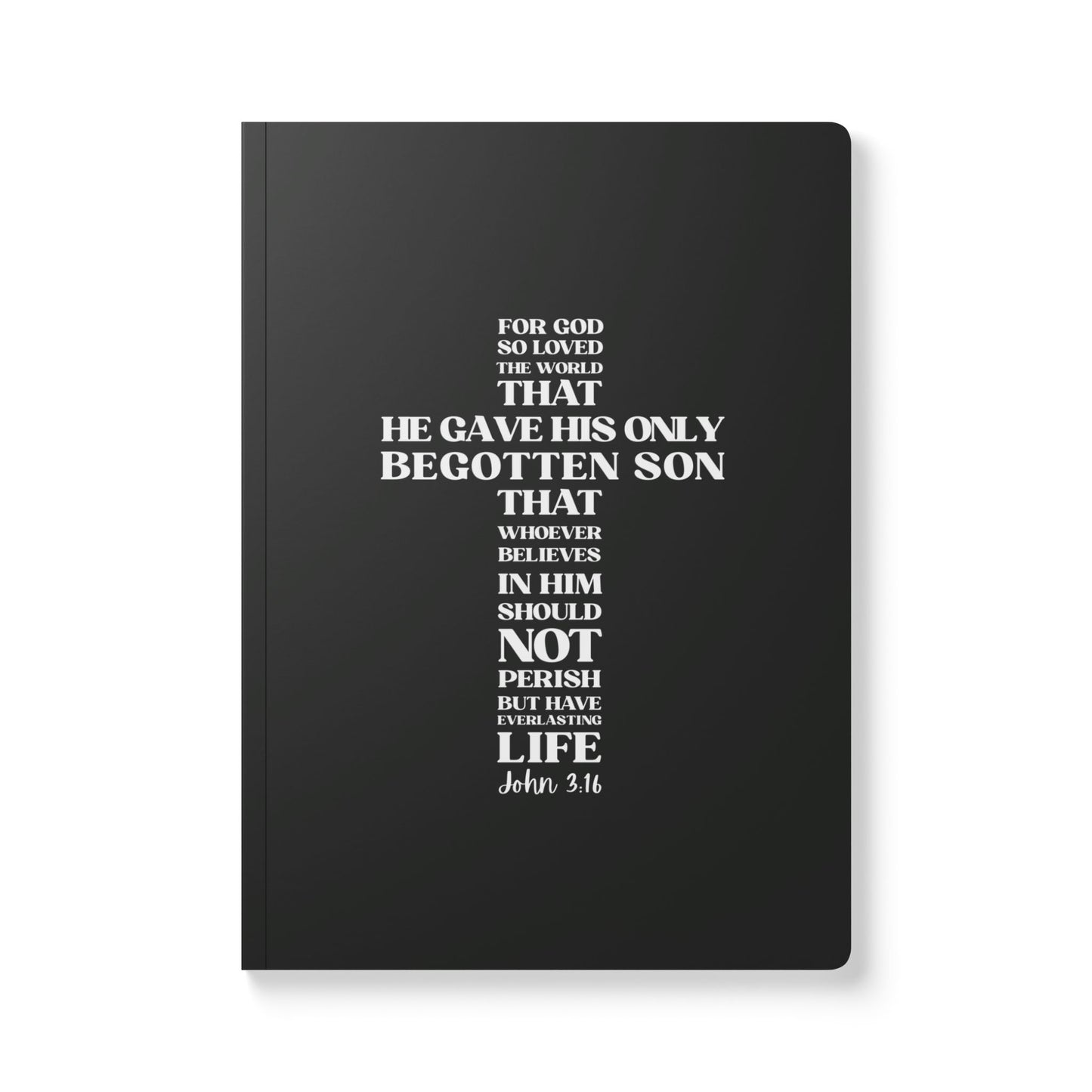 John 3:16 Soft Cover Soft Black Journal