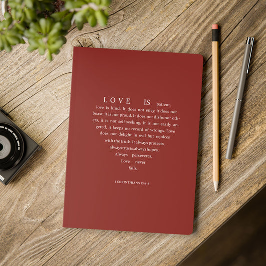 1 Corinthians 13:4-8 Soft Cover Red Journal