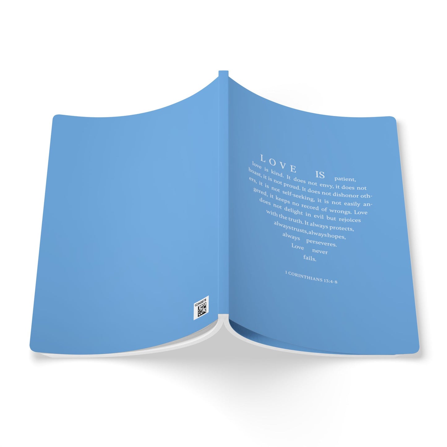 1 Corinthians 13:4-8 Soft Cover Light Blue Journal