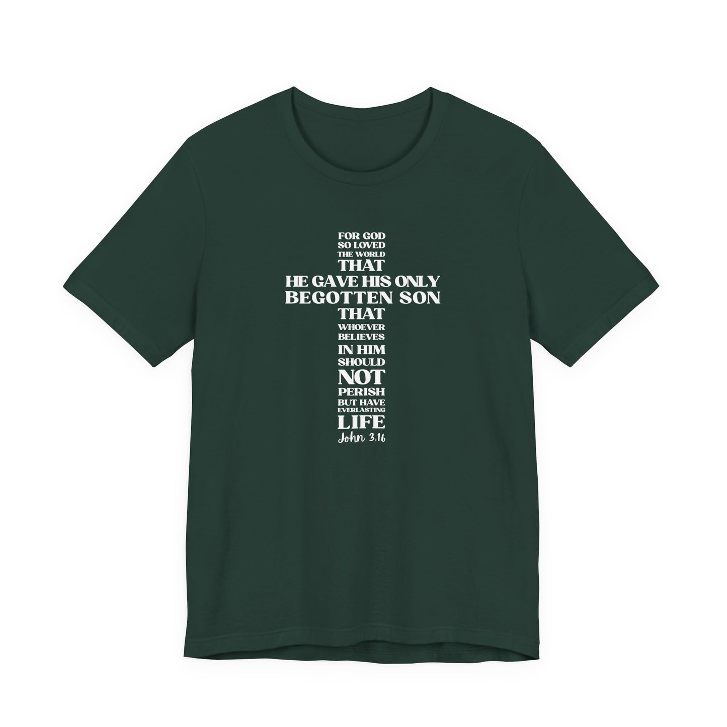 John 3:16 T-Shirt — Bella Canvas 3001 Soft Cotton Crew